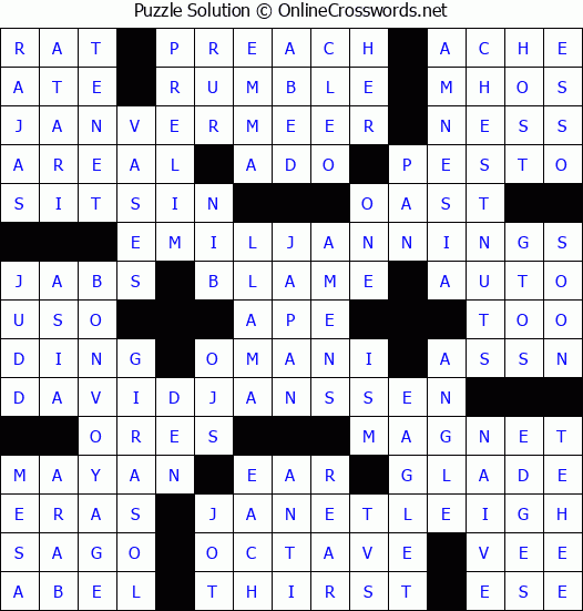 Solution for Crossword Puzzle #3908
