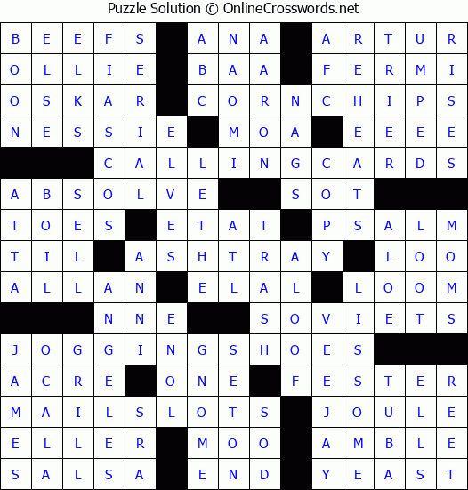 Solution for Crossword Puzzle #3911