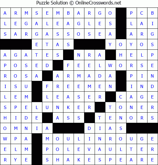 Solution for Crossword Puzzle #3912