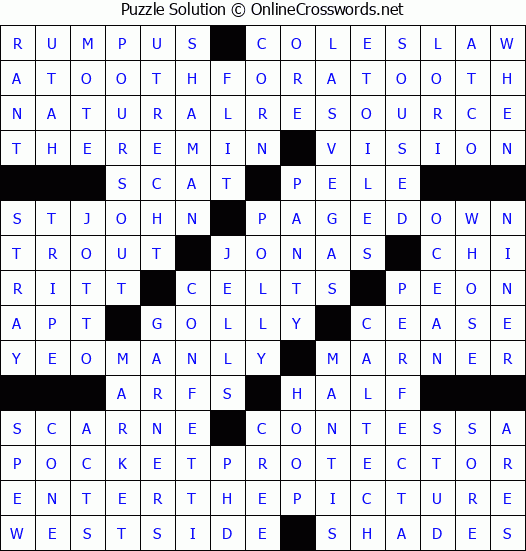 Solution for Crossword Puzzle #3918