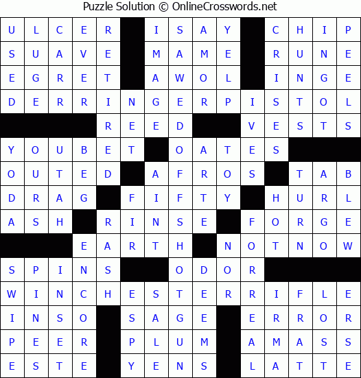 Solution for Crossword Puzzle #3921