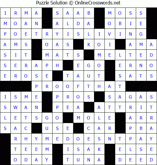 Solution for Crossword Puzzle #3929