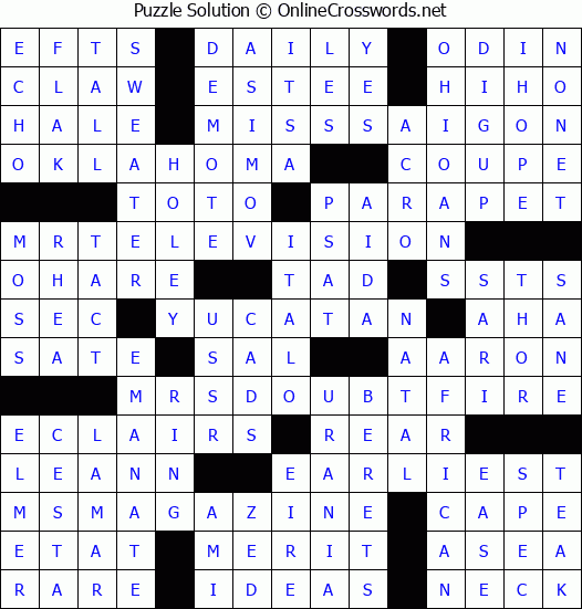 Solution for Crossword Puzzle #4035