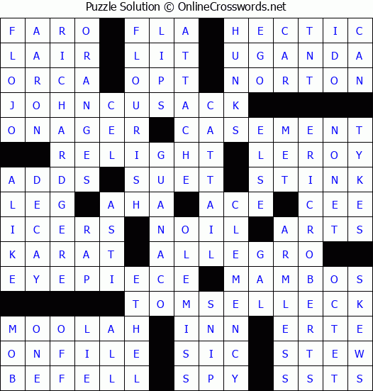 Solution for Crossword Puzzle #4042