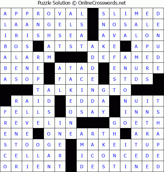 Solution for Crossword Puzzle #4085