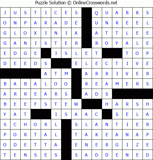 Solution for Crossword Puzzle #4091