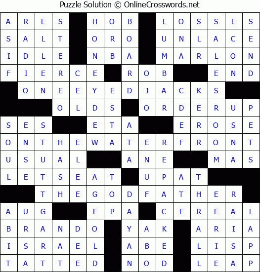 Solution for Crossword Puzzle #4096