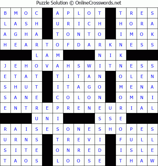 Solution for Crossword Puzzle #4097