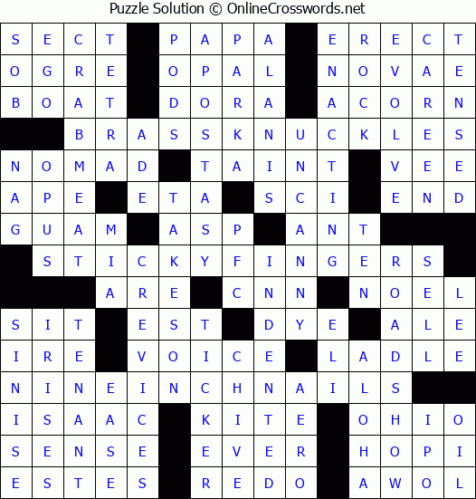 Solution for Crossword Puzzle #4098