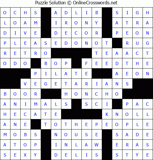 Solution for Crossword Puzzle #4104