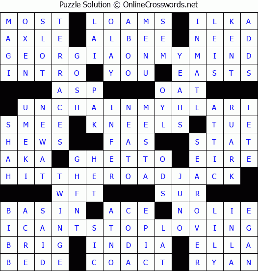 Solution for Crossword Puzzle #4107