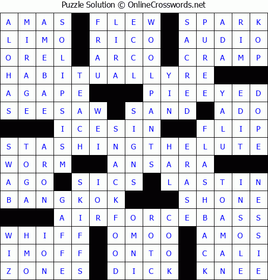 Solution for Crossword Puzzle #4143