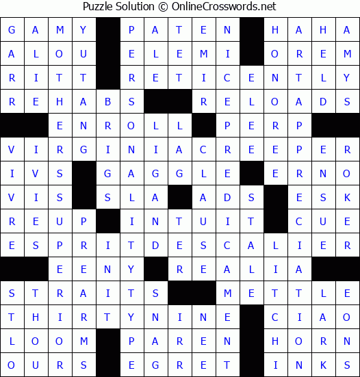 Solution for Crossword Puzzle #4146