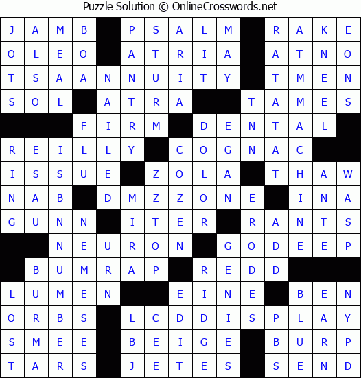 Solution for Crossword Puzzle #4245
