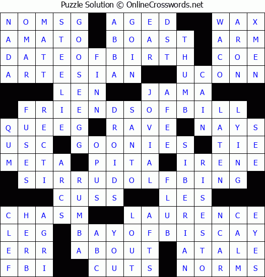 Solution for Crossword Puzzle #4259