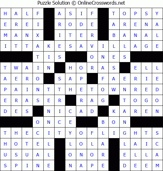 Solution for Crossword Puzzle #4264