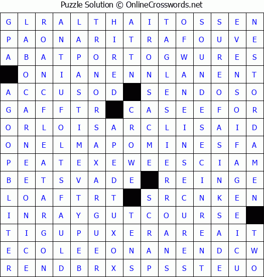 Solution for Crossword Puzzle #4340