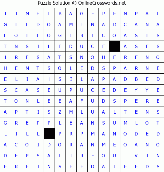 Solution for Crossword Puzzle #4343