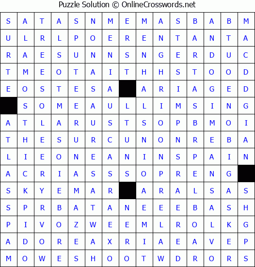 Solution for Crossword Puzzle #4350