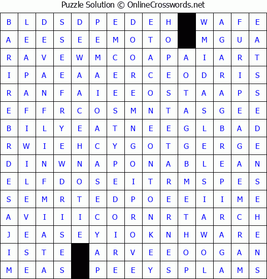 Solution for Crossword Puzzle #4356