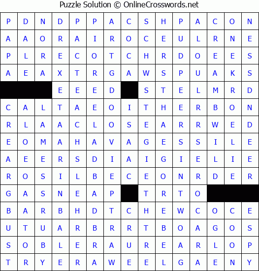 Solution for Crossword Puzzle #4366