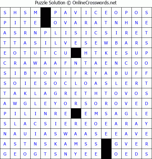 Solution for Crossword Puzzle #4368