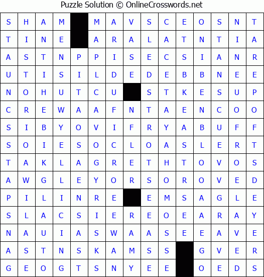 Solution for Crossword Puzzle #4368