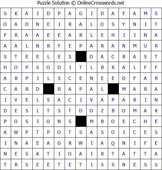 Solution for Crossword Puzzle #4369