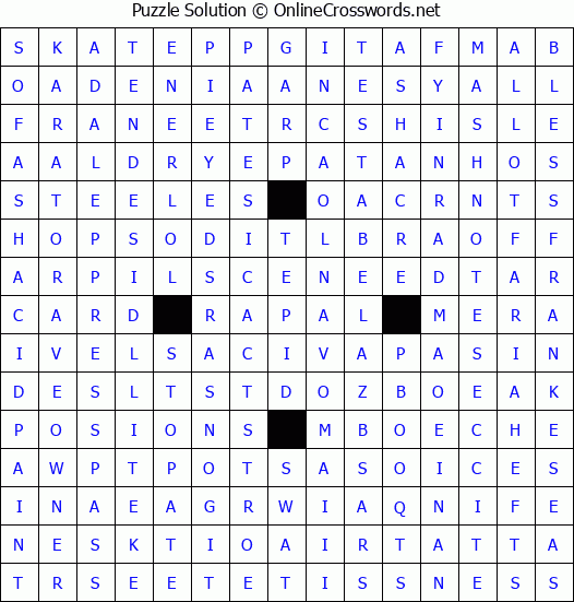 Solution for Crossword Puzzle #4369