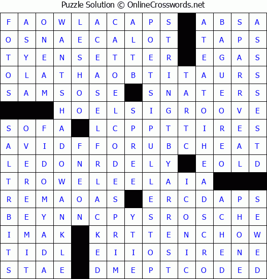 Solution for Crossword Puzzle #4374