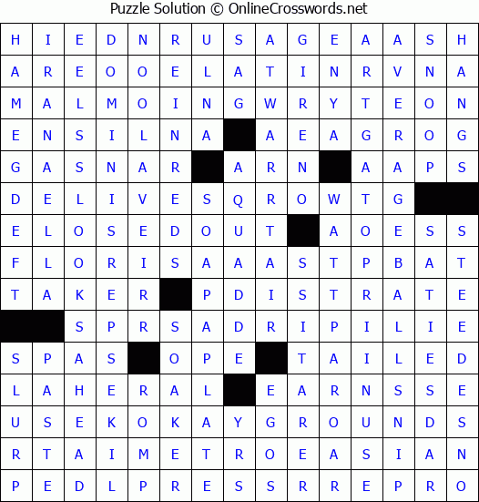 Solution for Crossword Puzzle #4386