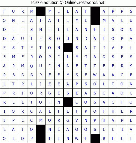 Solution for Crossword Puzzle #4394