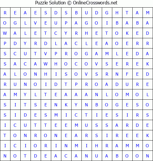 Solution for Crossword Puzzle #4397