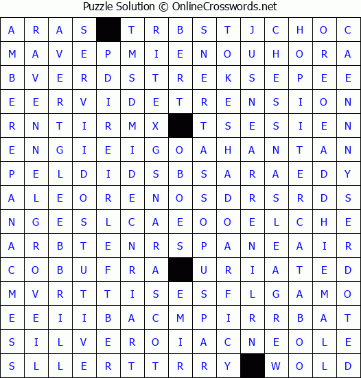 Solution for Crossword Puzzle #4399