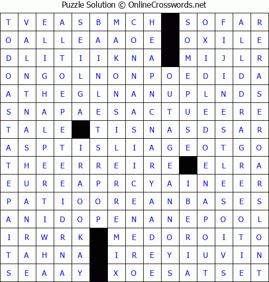 Solution for Crossword Puzzle #4407