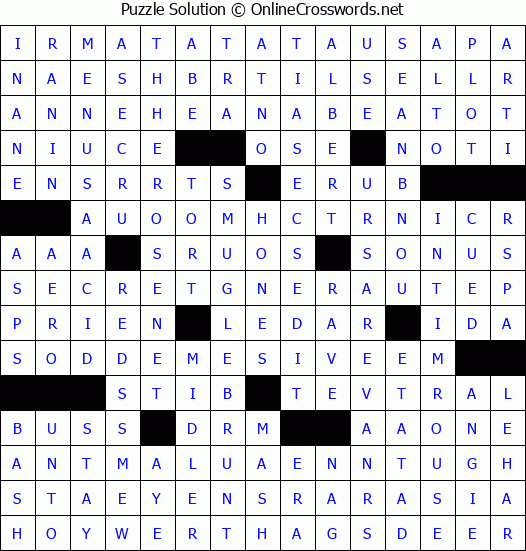 Solution for Crossword Puzzle #4414