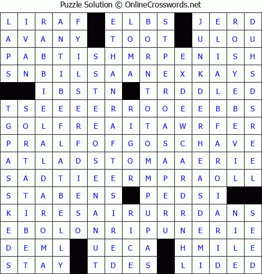 Solution for Crossword Puzzle #4419