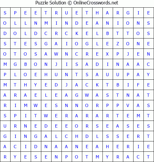 Solution for Crossword Puzzle #4421