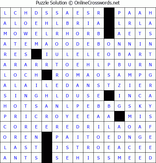 Solution for Crossword Puzzle #4422