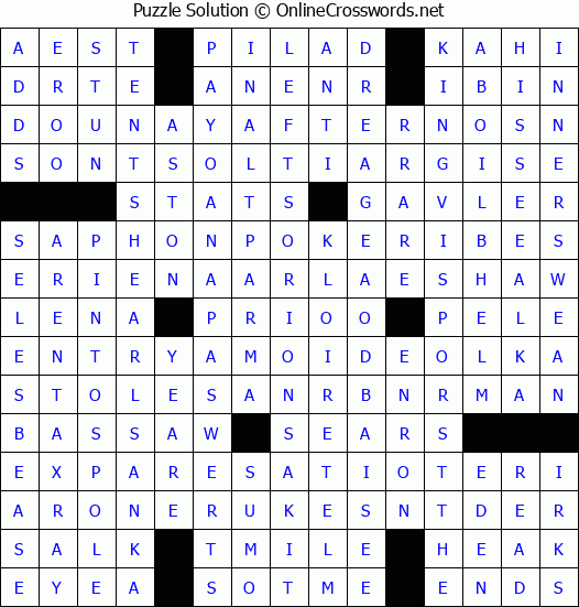 Solution for Crossword Puzzle #4430