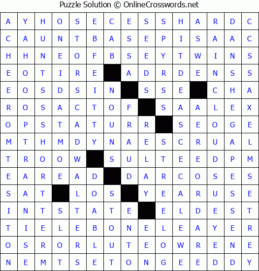 Solution for Crossword Puzzle #4431