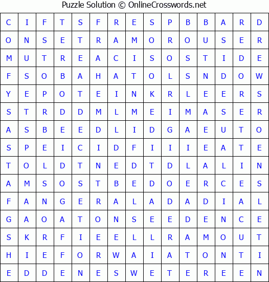Solution for Crossword Puzzle #4433