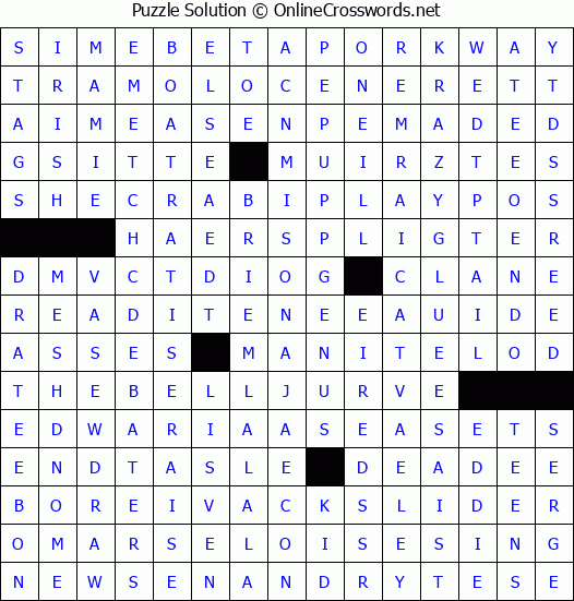 Solution for Crossword Puzzle #4439