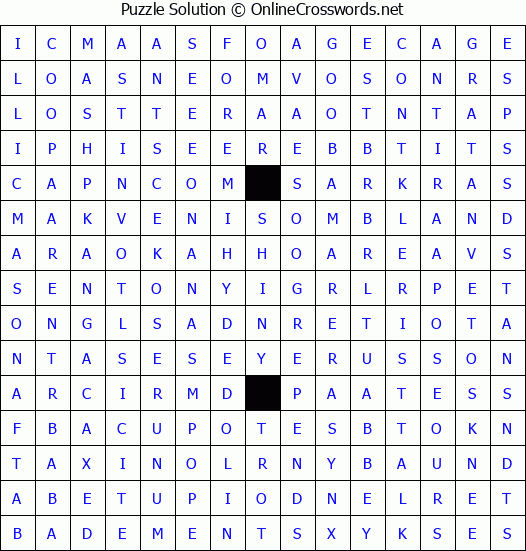 Solution for Crossword Puzzle #4441