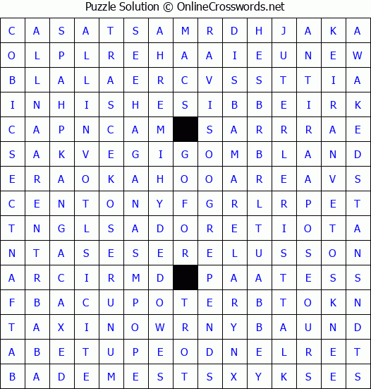 Solution for Crossword Puzzle #4441