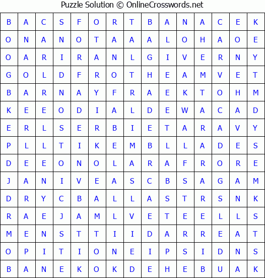 Solution for Crossword Puzzle #4443