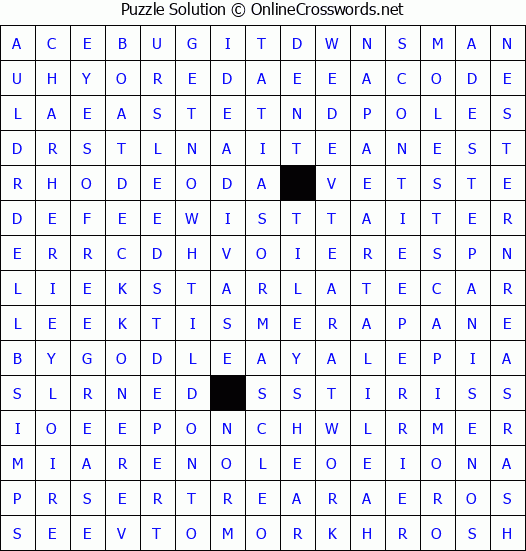 Solution for Crossword Puzzle #4445