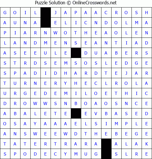 Solution for Crossword Puzzle #4448