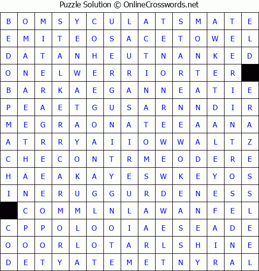 Solution for Crossword Puzzle #4451