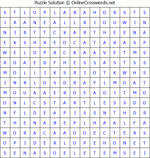 Solution for Crossword Puzzle #4457